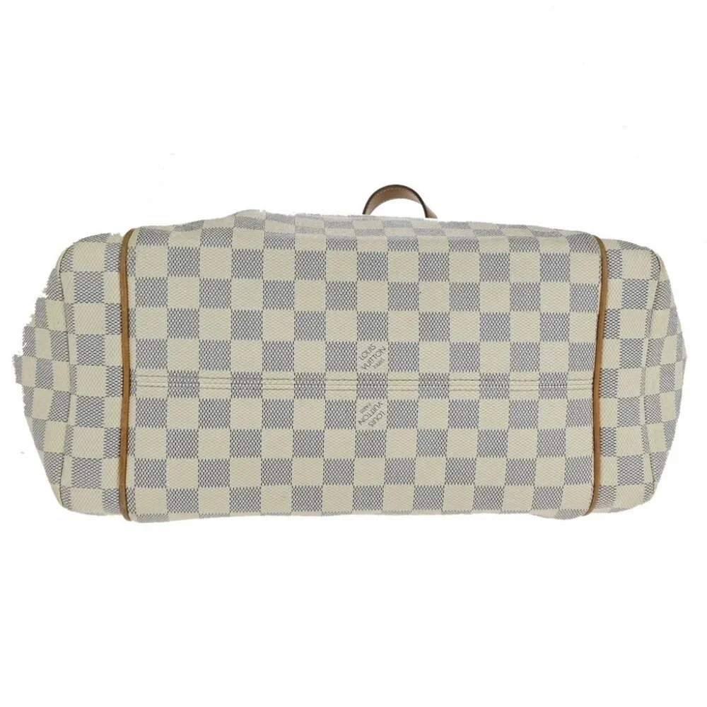 LOUIS VUITTON Logo Totally MM Shoulder Bag Damier Azur Leather WE